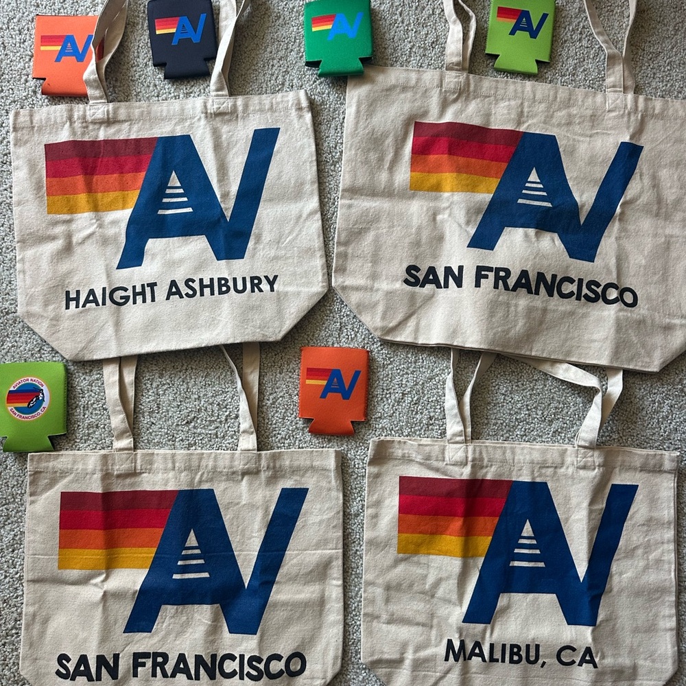 Aviator Nation Canvas Tote Bags - Blue, Red, Yellow